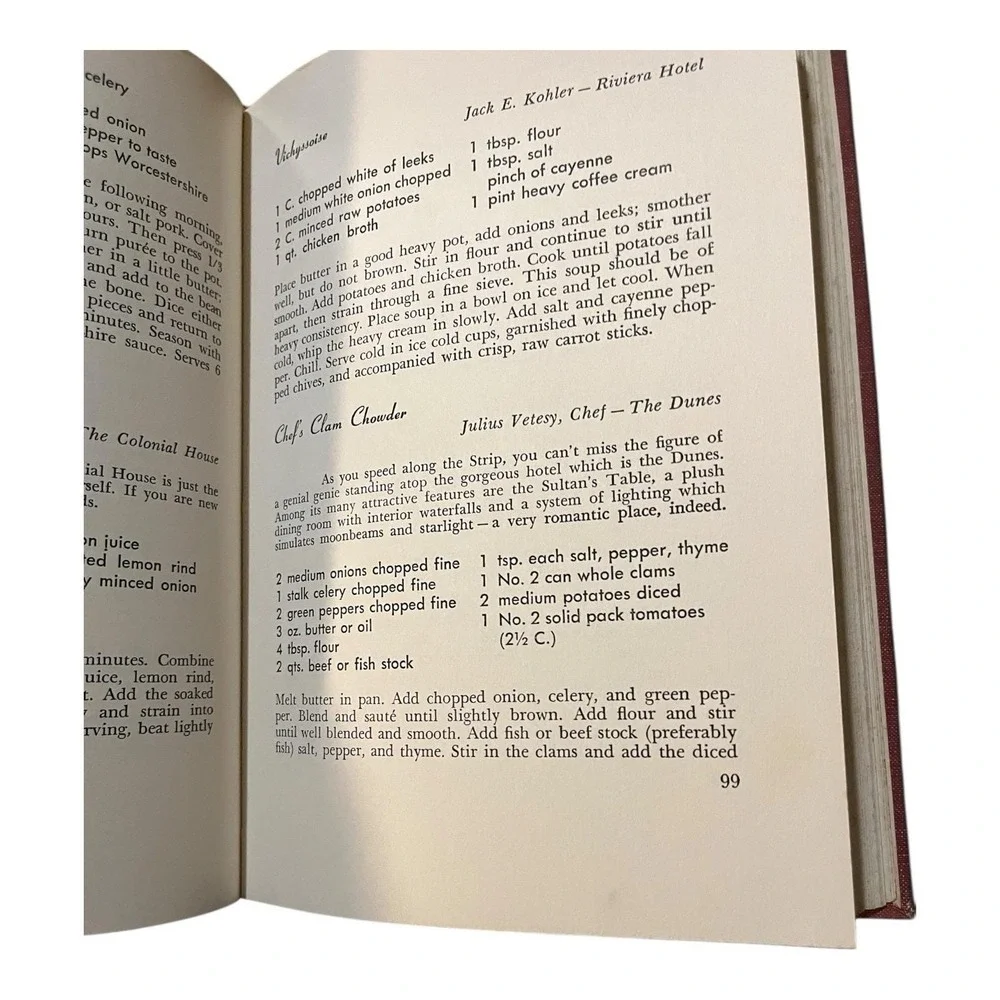 Rare VTG 1962 Gourmet's Gamble By Blanche Campbell Las Vegas Chef's Cookbook HB